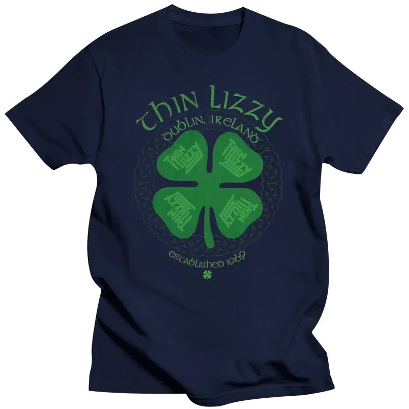 tshirt Thin Lizzy Four-Leaf Clover T-Shirt S-M-L-XL-2XL New Official Hi black t shirt for men Unisex round neck tops