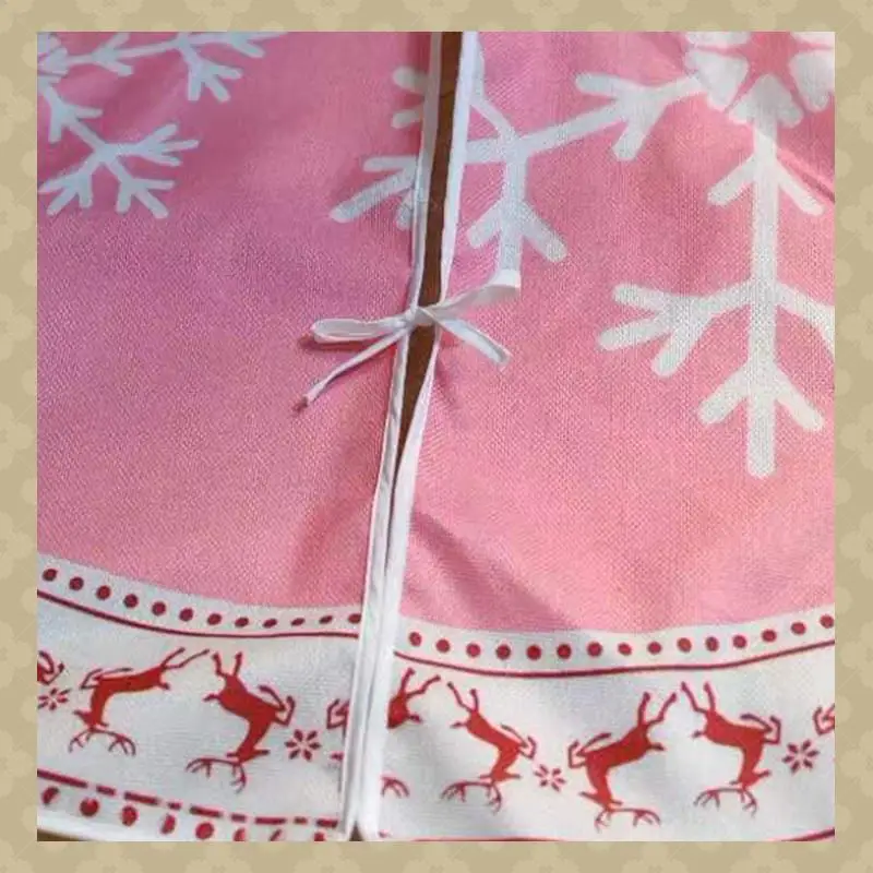 AB45 60Cm falda rosa para árbol de Navidad copo de nieve de Navidad Santa Claus alce falda para árbol de Navidad decoración Feliz Año Nuevo