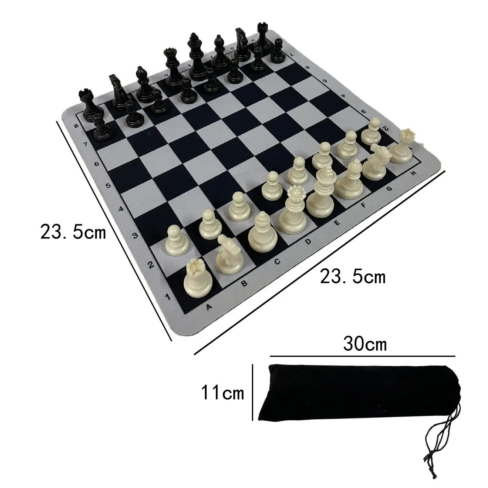 Portable International Chess Set with Foldable Chessboard Outdoor Travel Chess Game for Indoor and Outdoor Activities Kids