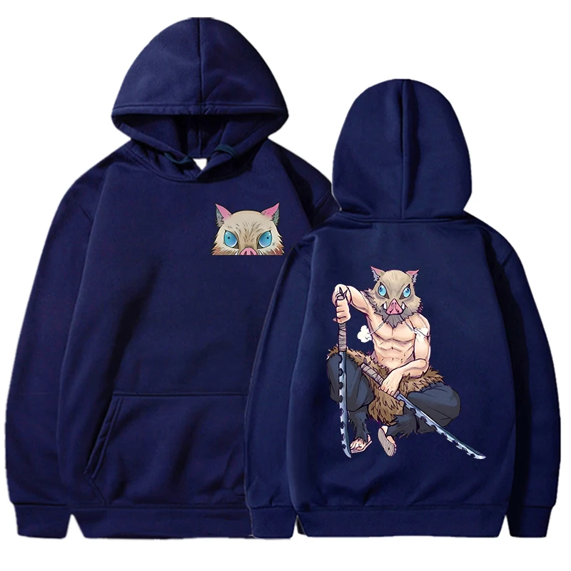 New Anime Hashibira Inosuke Printed Pullover Fashion Women Men Long Sleeve Casual Hooded Personality Sweatshirt