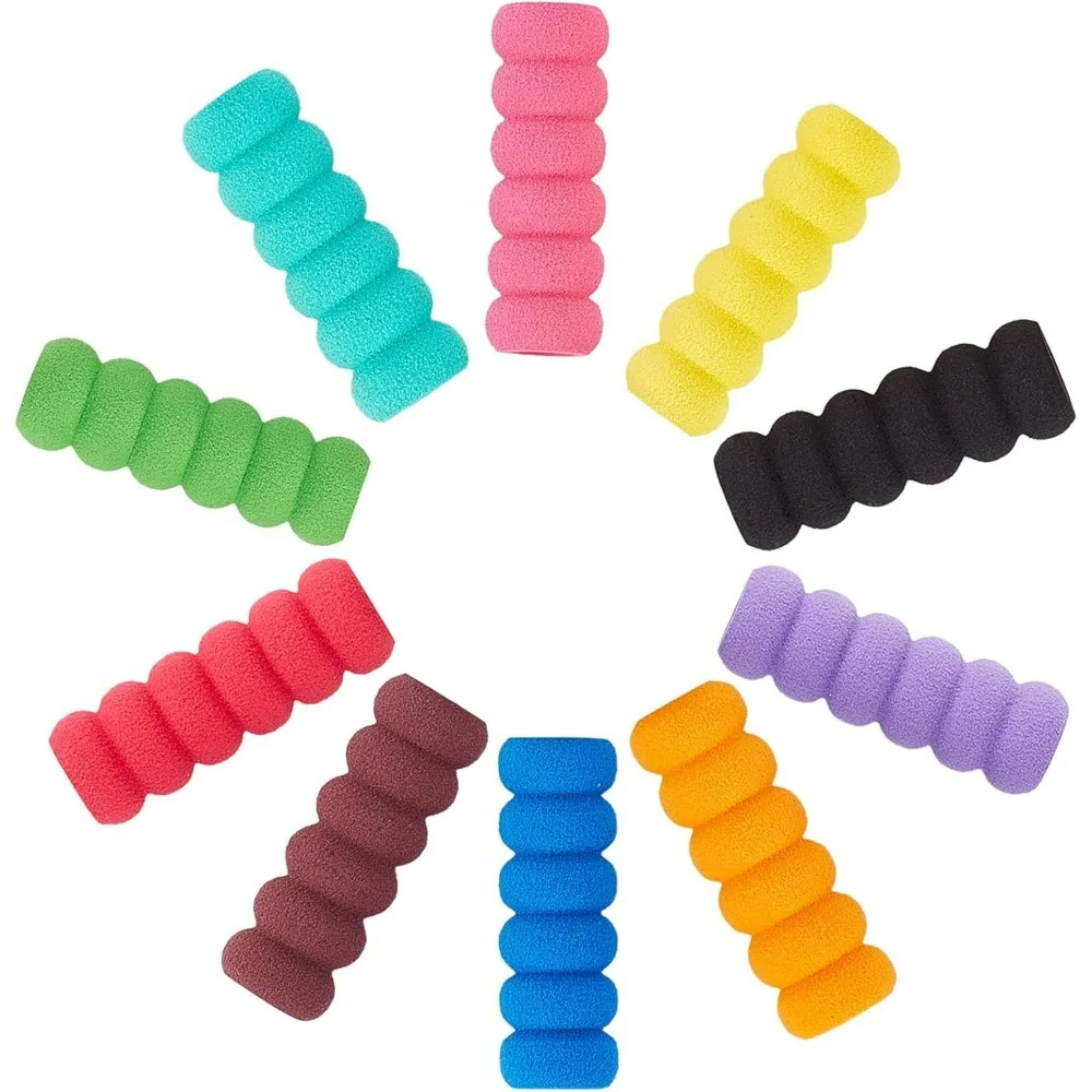 30PCS 10 Colors Foam Pencil Holder Grips Cushions Painting Pen Grippers Pencil Holders Writing Drill Pen Grippers Aid Comfort