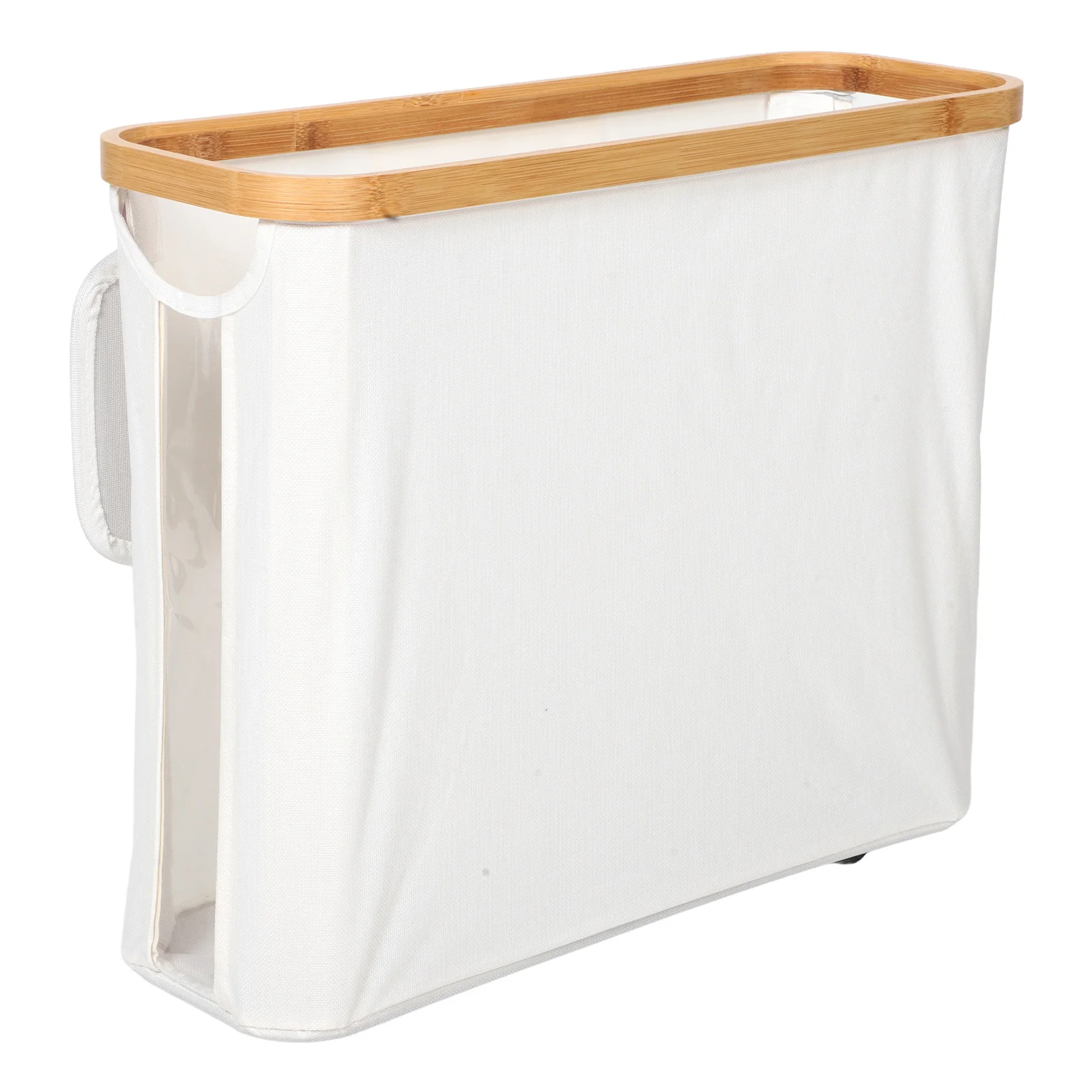 

Multifunctional Toilet Paper Storage Basket Bathroom Organizer Fabric Container Lid Large Capacity Space Saving Beige Over
