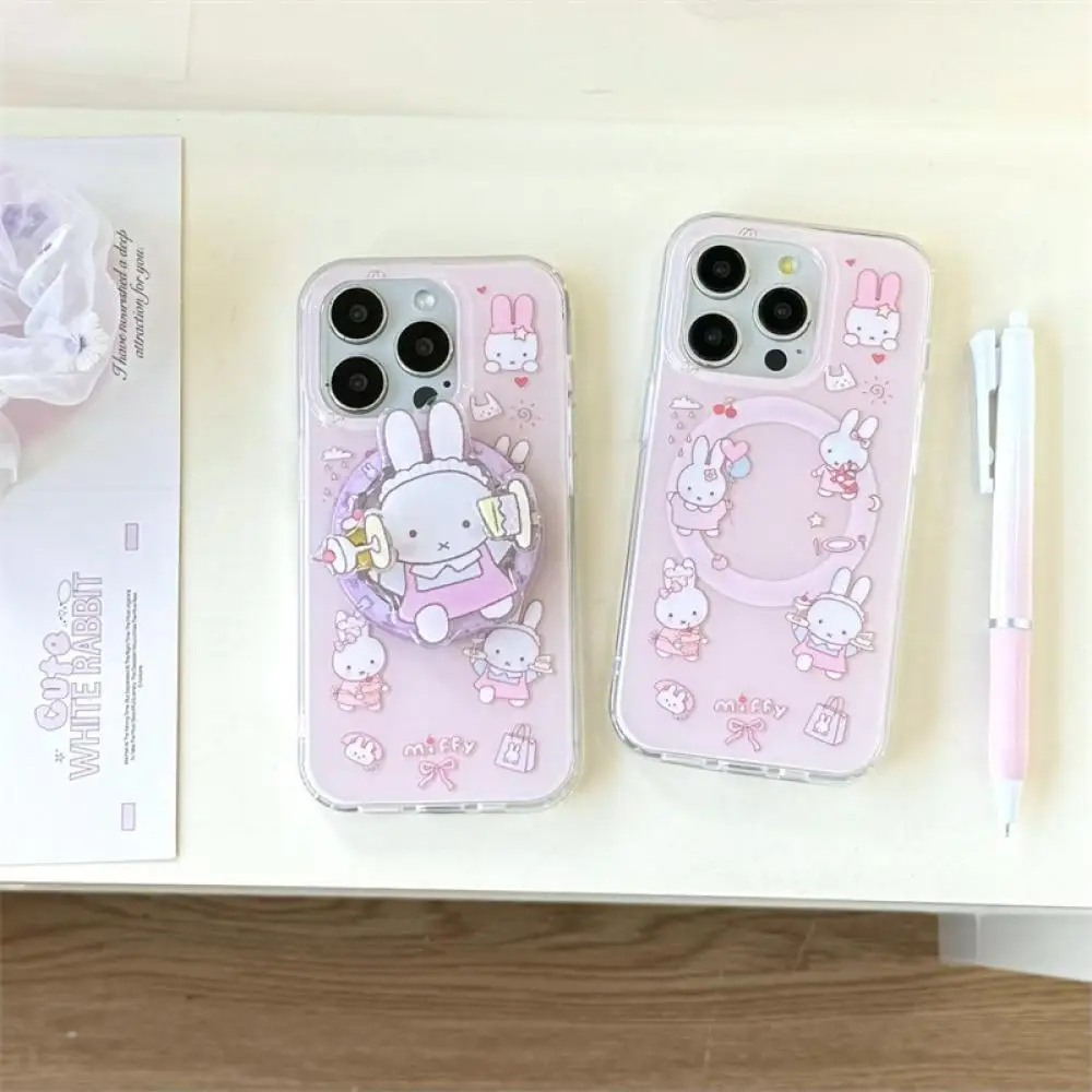 Miffy Rabbit เคสโทรศัพท์แม่เหล็ก Kawaii การ์ตูนขนม Miffy เหมาะสําหรับ Iphone 14 Pro Max เคสโทรศัพท์ป้องกันฤดูใบไม้ร่วง