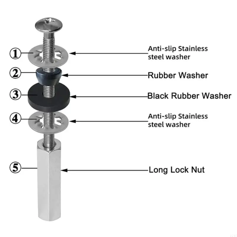 L74C 2pcs Toilet Seats Replacement Screws with Extended Lock Bathroom Fixture Accessory for Stable Support & Simple Setup