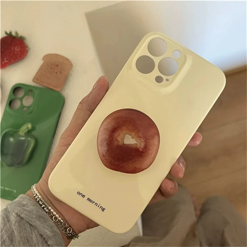 Korean Cute Baguette Bread Griptok Bracket For iPhone Samsung Simulation Food Universal Phone Accessories Phone Holder Grip Tok