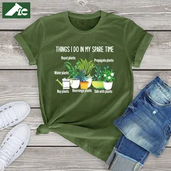 FLC Brand Gardener Plant Graphic T Shirt For Women High Quality Women Clothing Summer 2023 Cotton Unisex Fashion Trend Tops Tees