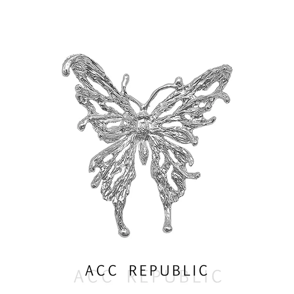 European and American exaggerated liquid three-dimensional big butterfly ring female design sense niche hollow design trendy and