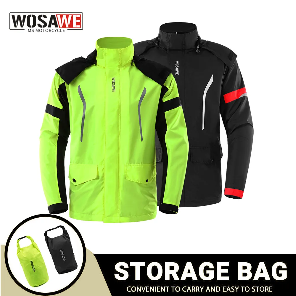 WOSAWE impermeable para motocicleta chaqueta de prevención Camping senderismo pesca impermeable Moto impermeable motociclista lluvia
