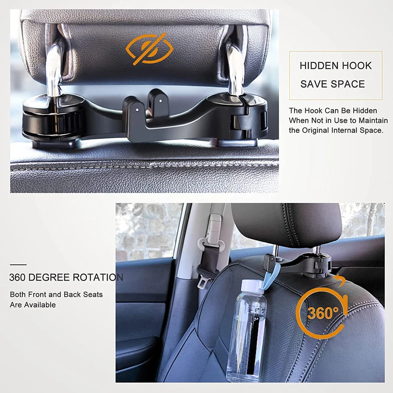 Universal Car-mounted Multi-functional Mobile Phone Holder Creative Rear Seat Headrest Hook Lock Buckle Style Car Phone Stand