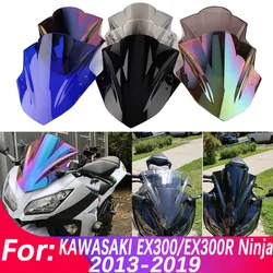 Parabrisas de doble burbuja para motocicleta, accesorio de carenado Deflector para Kawasaki Ninja 300, EX300R, EX 300R, 2013-2019