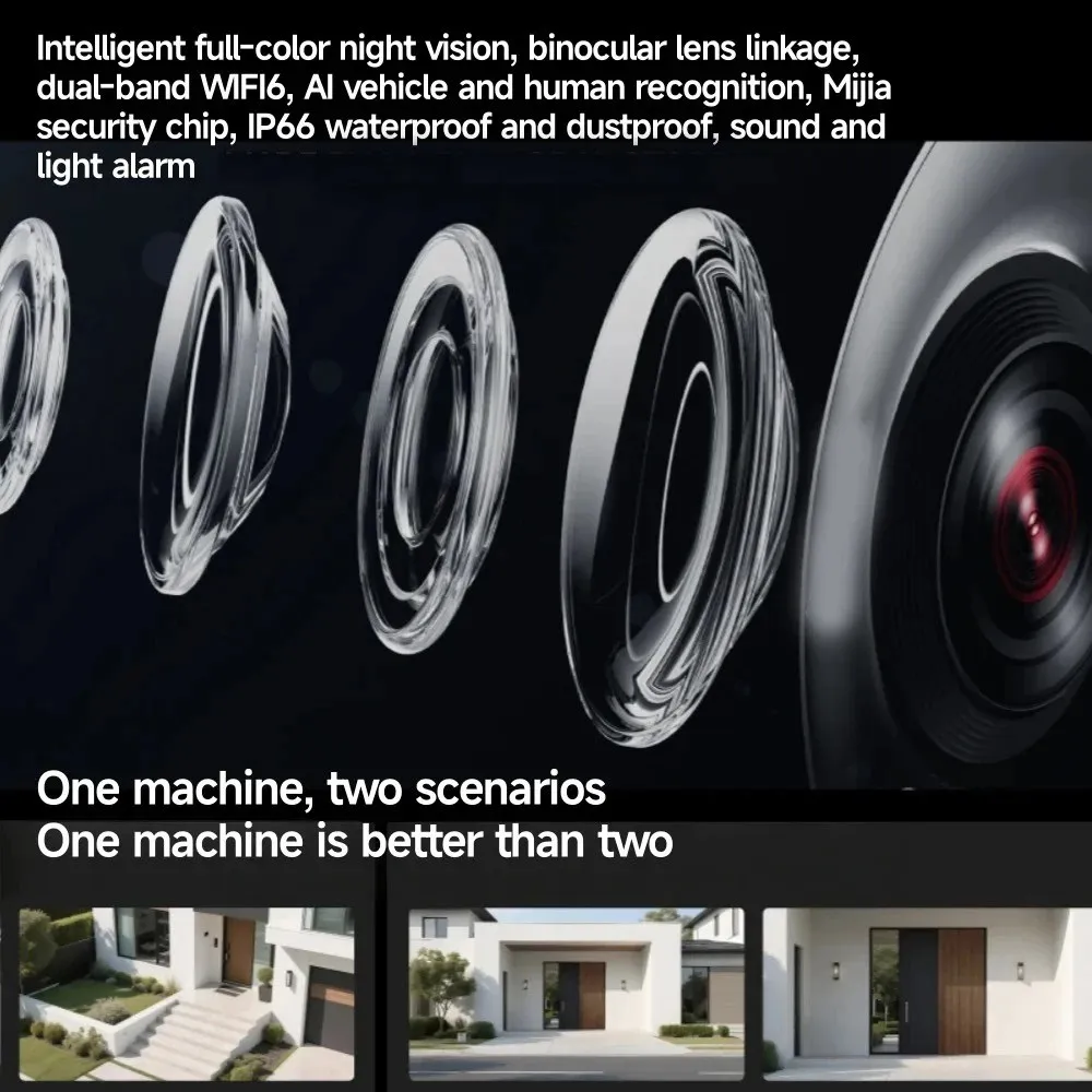 New Xiaomi Outdoor Camera 4 Dual Lens 5MP 3K HD Dual View Monitoring Panoramic Closeup Tracking IP66 Weatherproof AntiTheft - view 4