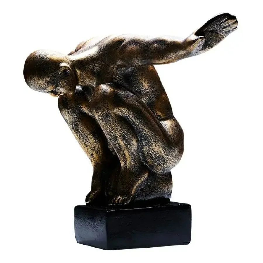 Human Body Art Sculpture Thinker Statues Resin Art Craft Figure Home Decoration Accessories Room Living Room Decoration