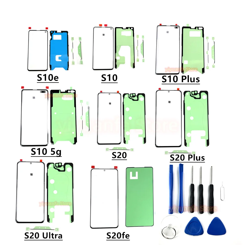 For Samsung Galaxy S20 S10 Plus Ultra Lite S10e S20fe 5G S20+ S10+ Front Outer Touch Panel Screen Glass Lens Replacement Parts