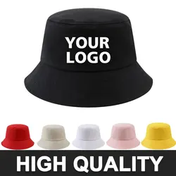 Custom DIY Logo Bucket Hat for Men Women Sun Beach Outdoor Fisherman Hats Unisex Chapeau Panama bucket Cap women