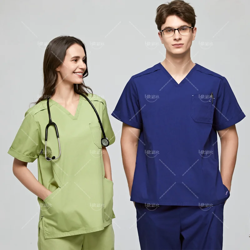 New models Medical Scrubs Set New Work Cloths Nursing Uniforms Women Men Nurse Staff Dress Hospital Equipment Supply