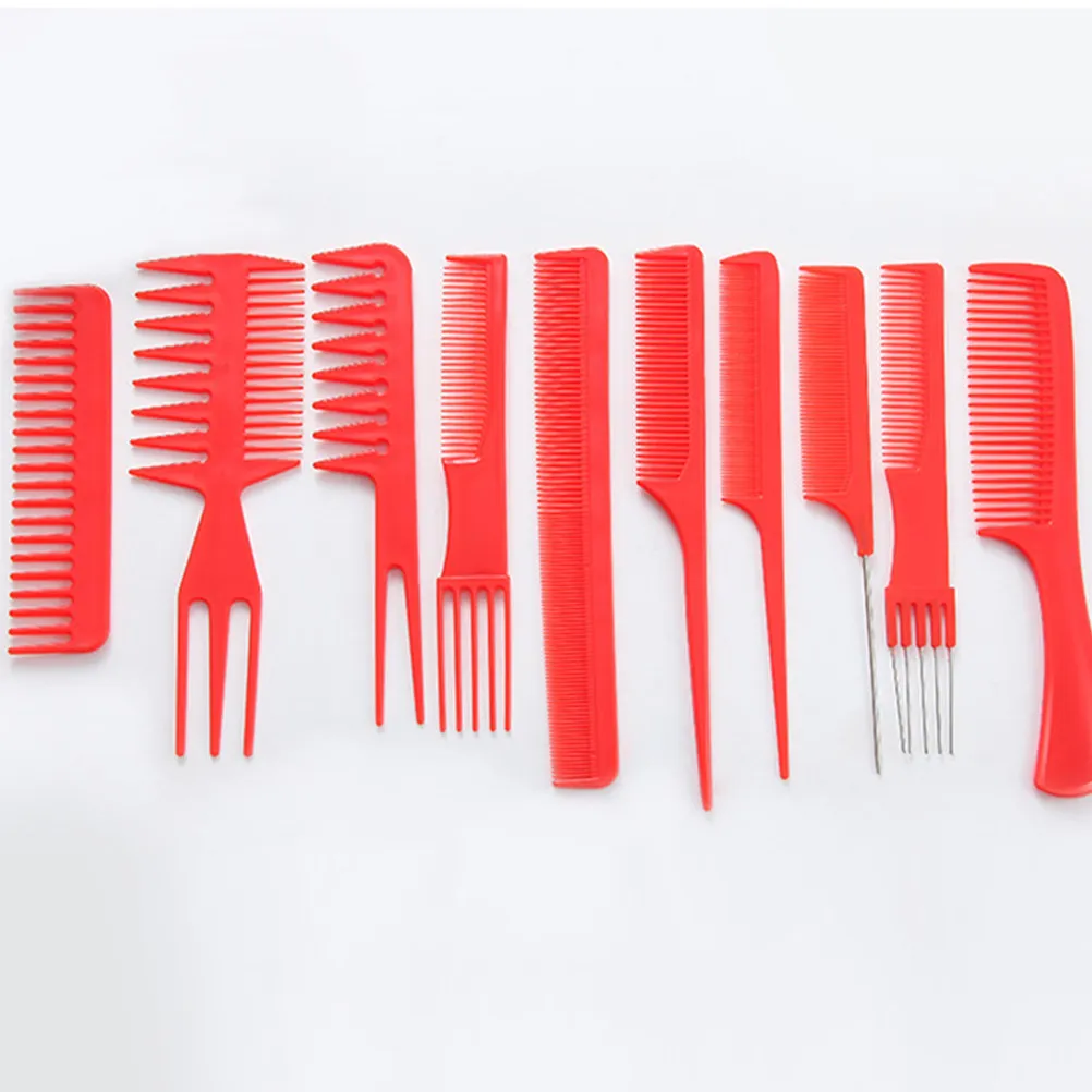 

20Pcs Hairdressing Comb Kit Smooth Teeth Design Comfort Grip Salon Grade Hair Comb for Daily Use Creative Look Red