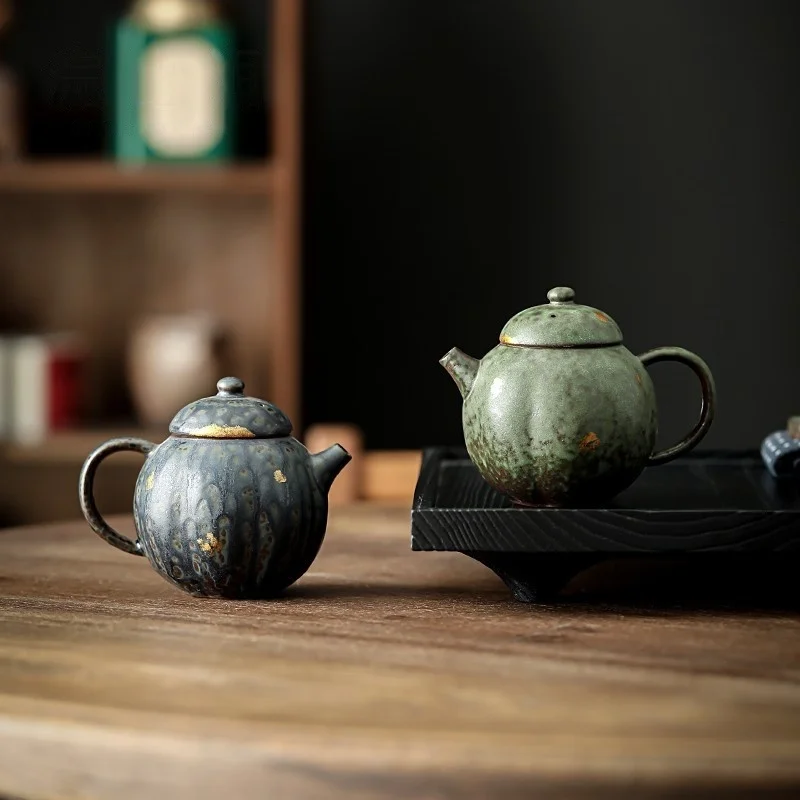 

Retro Japanese style Pot Bronze Glaze Teapot Kung Fu Coarse pottery Tea Making Device Tea Infuser Tea Kettle