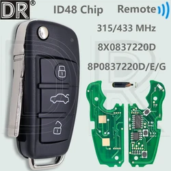 DR ID48 Chip 434.42MHz 8P0837220D/8X0837220D 315MHz 8P0837220E/G Car Remote Control Key For Audi A3 A4 S3 S4 Q3 RS3 TT 2005-2013