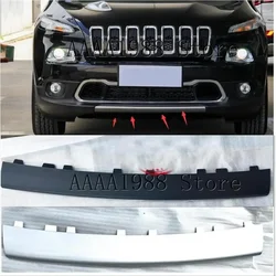 2013 2014 2015 2016 2017 2018 For Jeep Cherokee ABS CHROME FRONT LOWER BUMPER LIP GRILLE COVER MOLDING TRIM GRILL GUARD GARNISH