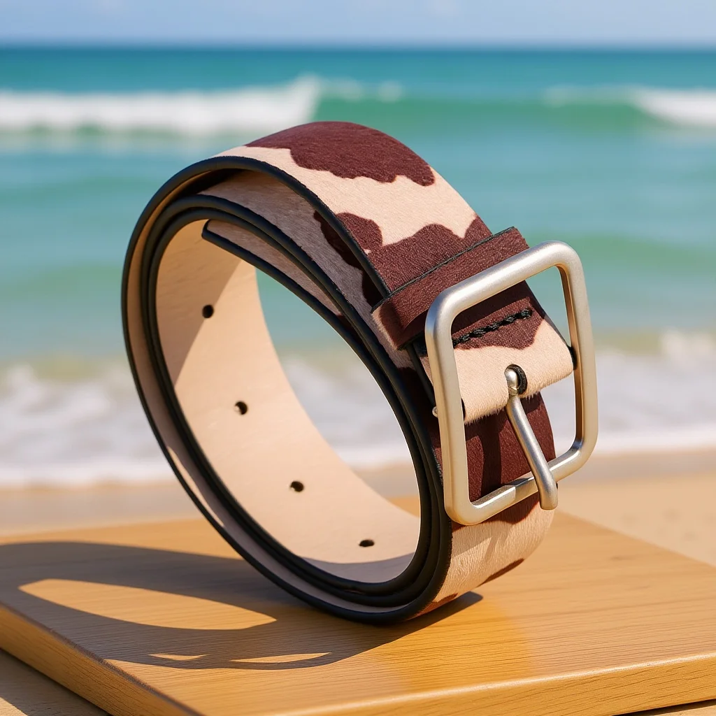 

Colorful Cow Print Belt for Women Western Style Animal Fashion Zinc Alloy Buckle Adjustable Jeans Accessory