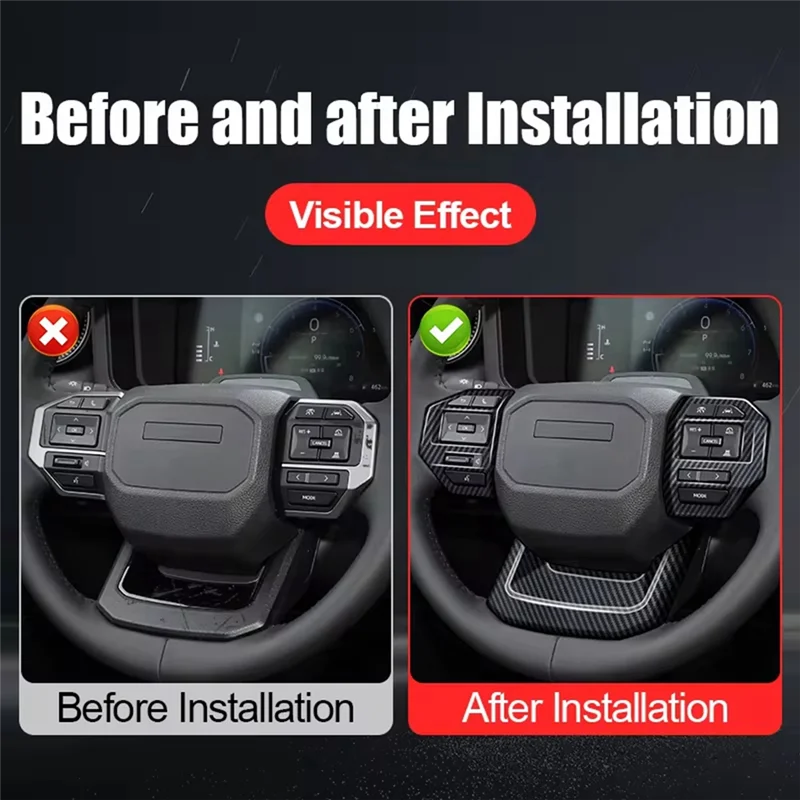 

Precisionn Car Steering Wheel Decoration Trim Cover For Toyota Land Cruiser 250 Prado LC250 2024 Interior Accessories