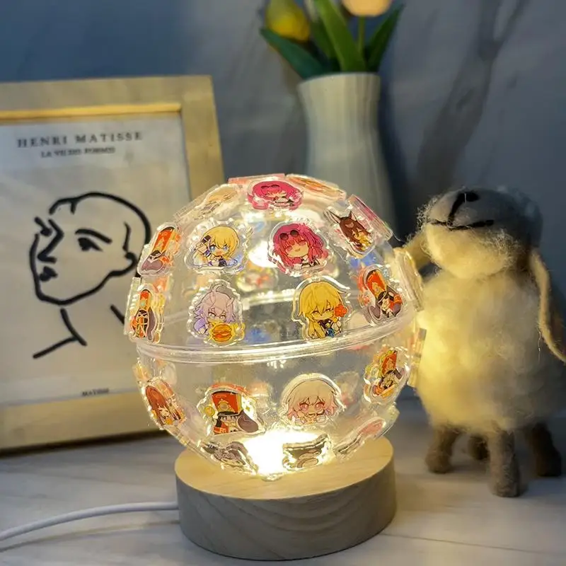 Blue Archive Night Light Ball Hot Games DIY Acrylic Patch Handmade Table Lamp Brain Toys Desk Ornament Light ChildrenToys Gift