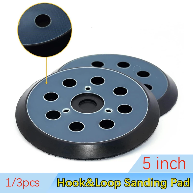 

1/3Pcs 125mm 5inch 8 Holes Orbital Sander Round Hook & Loop Backing Pad For BO5010/K BO5021/K BO5030/K Random Sander