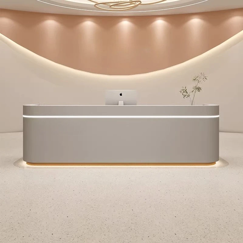 Pharmacy Beauty Institute Reception Desk Cashier Counter Reception Desk Modern Entrance Bancone Per Negozio Commercial Furniture 5