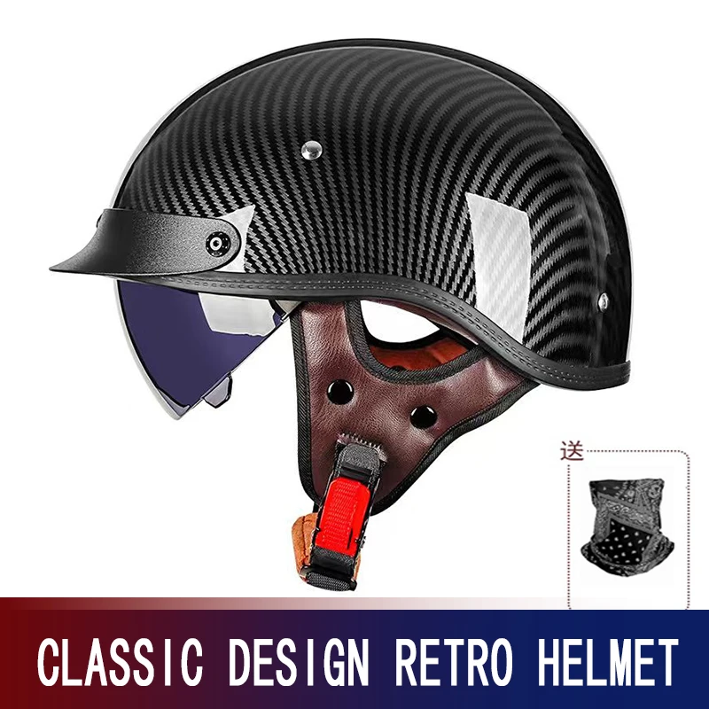 

Retro semi-helmet motorcycle helmet men's and women's day American motorcycle cruise pedal helmet helmet is universal in summer