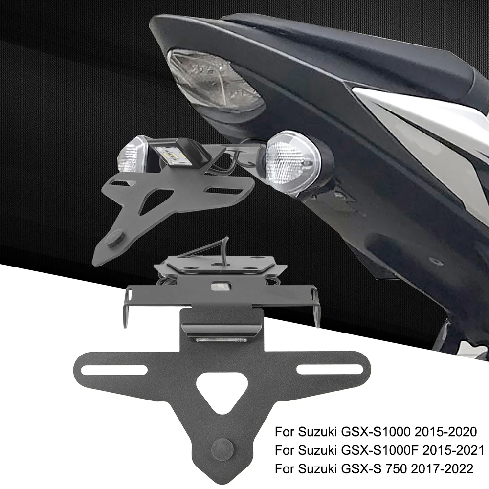 

For Suzuki GSX-S1000 1000F 750 2015-2022 Tail Tidy Fender Eliminator Kit LED Light GSX-S750 GSX-S 1000 F License Plate Holder