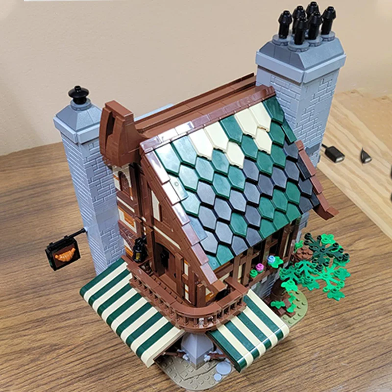 Stadt Street View Modell MOC Gebäude Ziegel Bäckerei Architektur Modulare Technologie Kinder Urlaub Geschenke Montieren Spielzeug Anzug