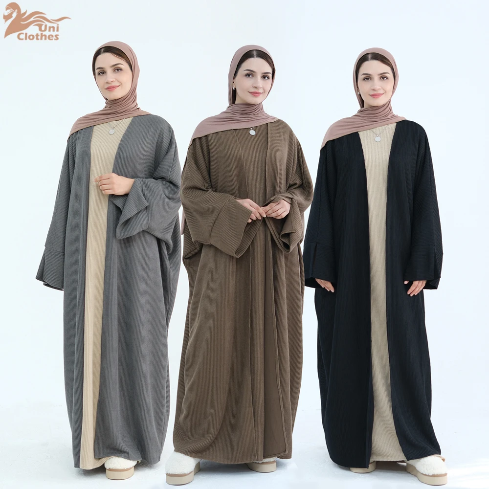 

Autumn Muslim Abaya Women Eid Thick Corduroy Dress Cadigan Long Robe Party Dresses Dubai Abayas Kaftan Vestidos Morocco Caftan