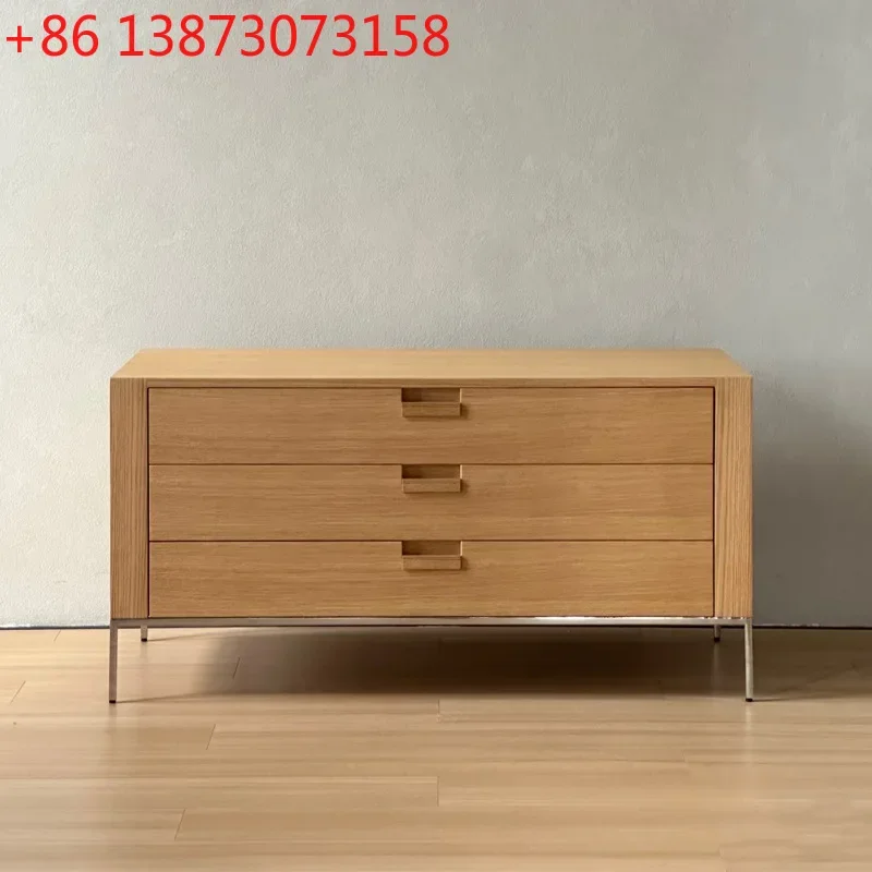 

Современный минималистичный комод из массива дерева в средневековом стиле для небольшой квартиры, спальни, настенный шкаф для хранения с тремя отделениями, чайный шкафчик