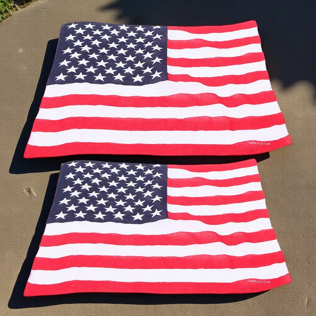 

2Pcs American Flag Neck Scarf Fashion Patriotic Kerchief for Men Women Stylish Handkerchief 4th of July Handkerchief