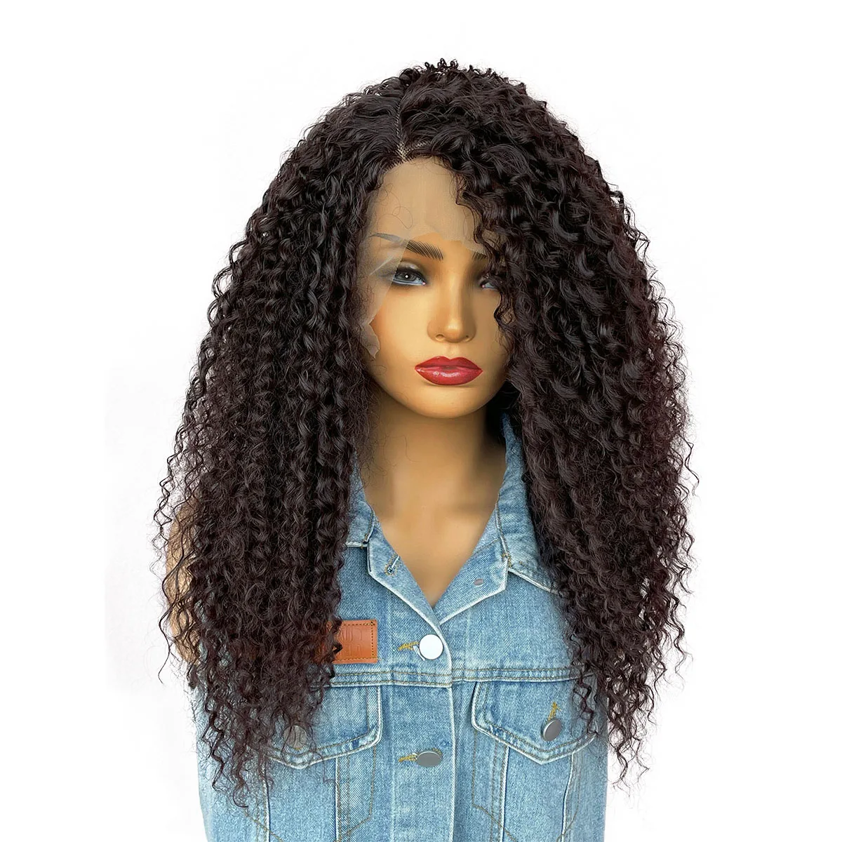 

BCHR Afro Kinky Curly Lace front Wig Synthetic Brown Wigs for Black Women High Temperature Fiber Curly Wig