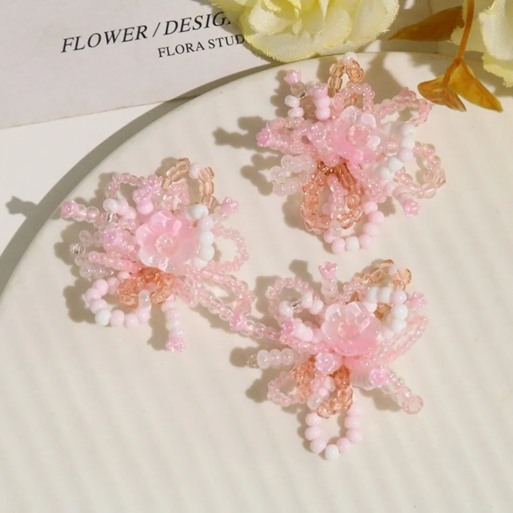 2-Piece Set Beaded Flowers Clusters Dopamine Style Lily of the Valley Design DIY Earrings Summer Collection Flower Accessories