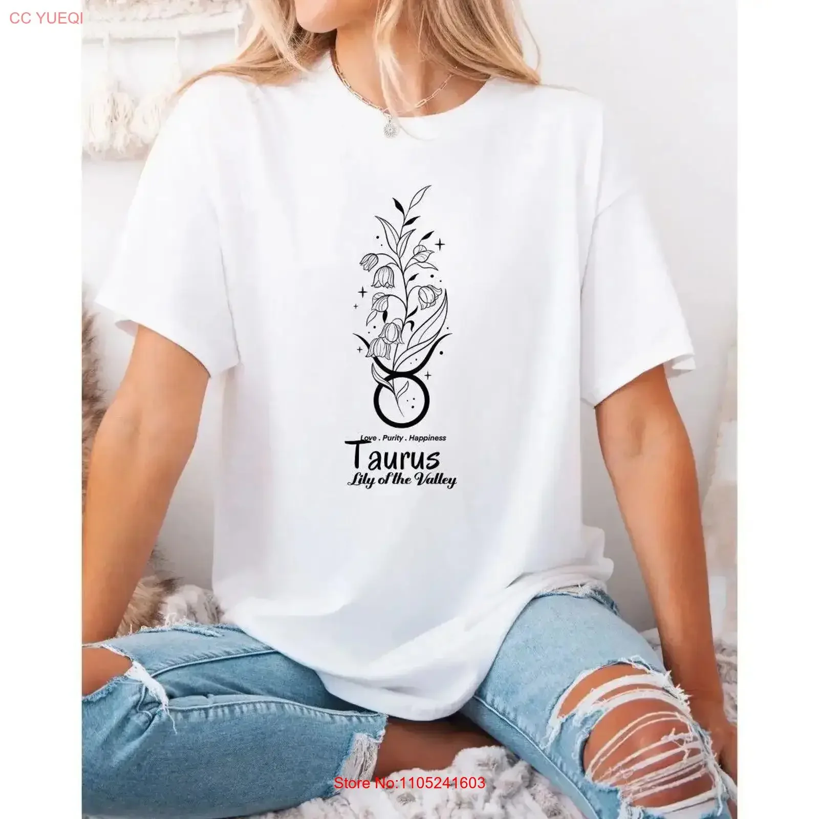 

Футболка Телец на день рождения с цветком, винтажная, слегка мужская, растягивающийся топ для повседневной носки, стильная, универсальная, модная, винтажная