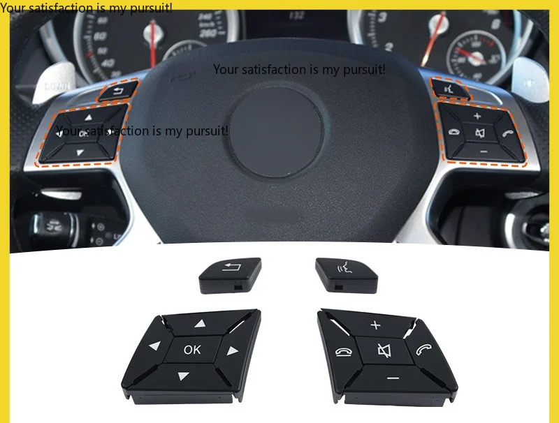 Compatible with Mercedes-Benz W166 steering wheel button G-class, ML GL phone button, multifunction steering wheel button switch