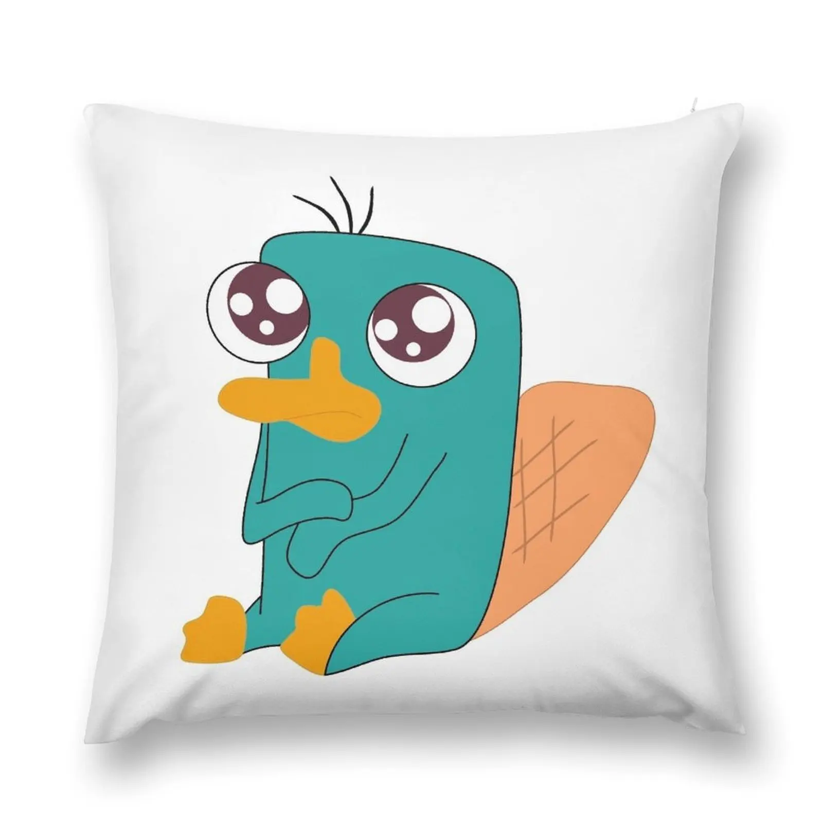 Baby Perry The Platypus Throw Pillow sleeping pillows bed pillows pillows decor home Plaid Sofa pillow