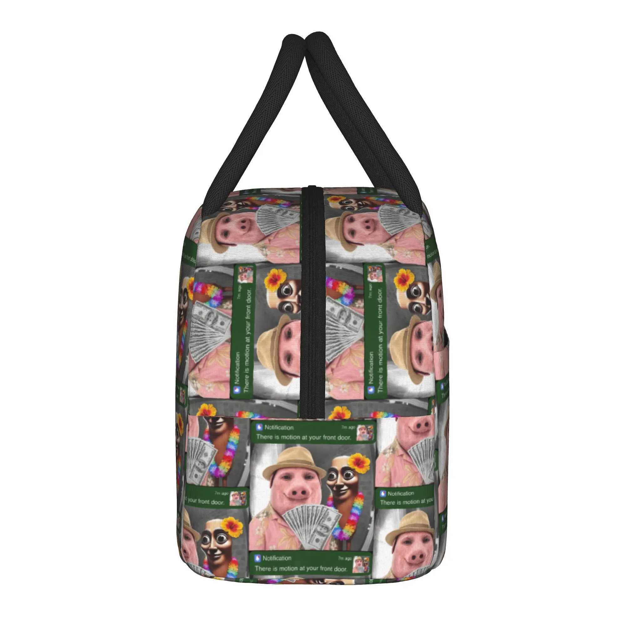There is Motion at Your Front Door Tung Tung Sahur Lunch Bag Leisure Lunch Box Picnic Thermal Lunch Bags Adult Print Cooler Bag