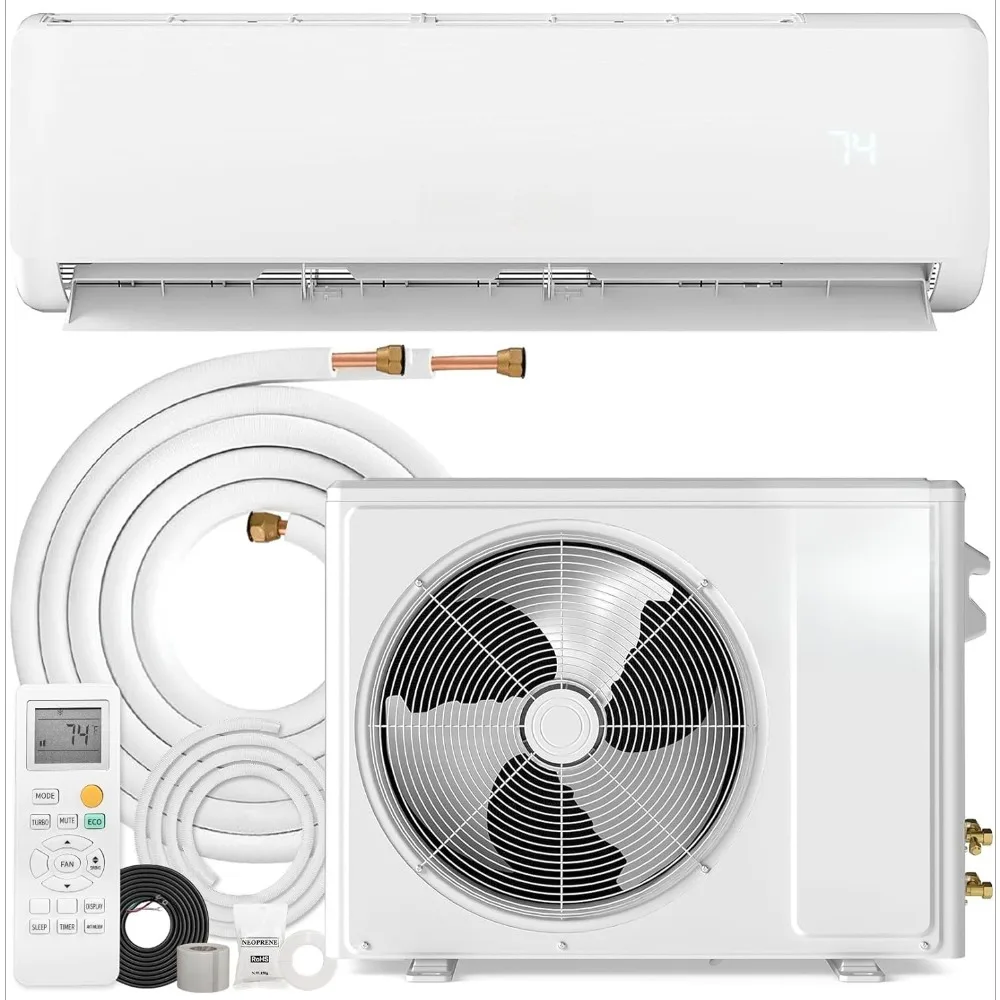 

Mini Split Ac/Heating System - 18000 BTU Wall Mounted Mini Split Air Conditioner with Heat Pump, 19 SEER2 230V, Customized