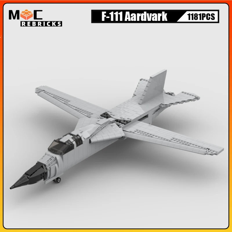 Décennie s de construction MOC de bombardier stratégique Aardvark, série de combattants militaires, F-111 américain, arme WW2, modèle d'avion, briques, jouets pour enfant