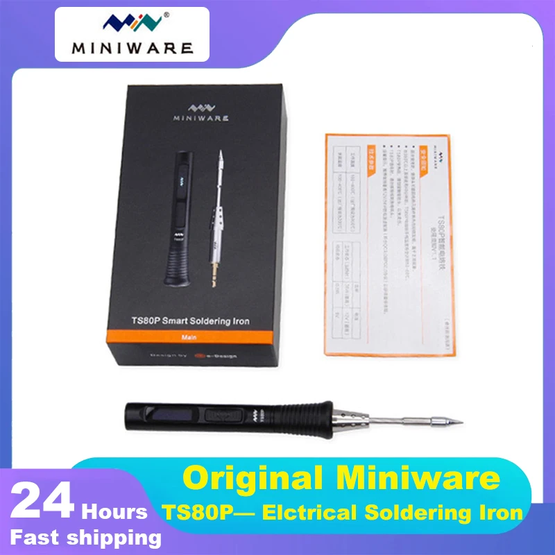 MINIWARE TS80P Mini Smart Portable Digital Soldering Iron Tool Adjustable Temperature OLED Display Iron Tips QC3.0 PD2.0 45W