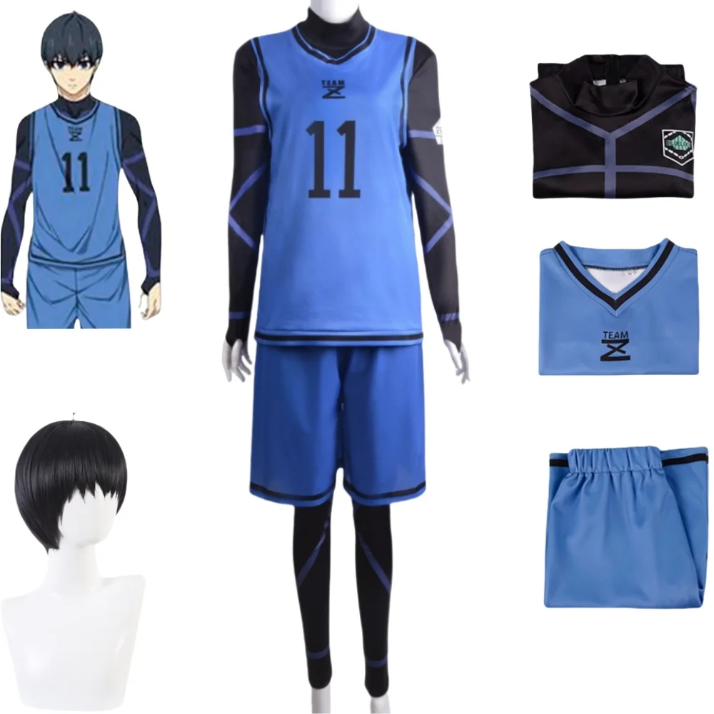 Isagi Yoichi Cosplaykostuums Blue Lock Anime Basketbaluniform Aanpasbaar Genius Groot contrast Holloween-viering