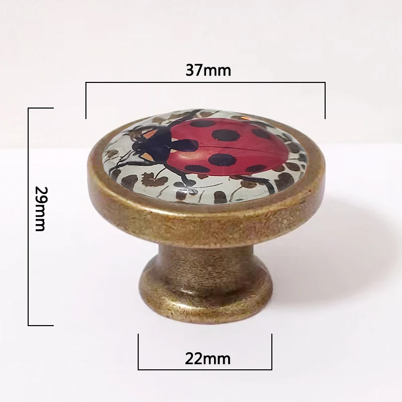 Ladybug Cabinet Dresser Knobs pull Glass Cabochon Knob Domed Cabinet Knobs Furniture Knobs Ladybug