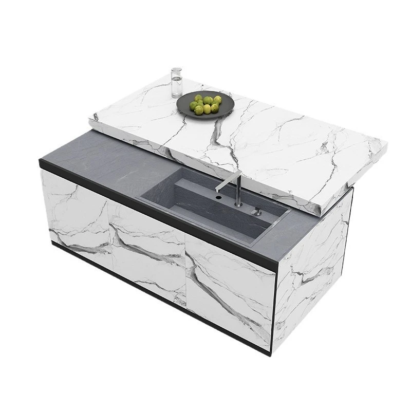 

Kitchen Island Cabinet High-end Smart Furniture Movable Countertop Sink Cabinet Stove Combination Cabinet