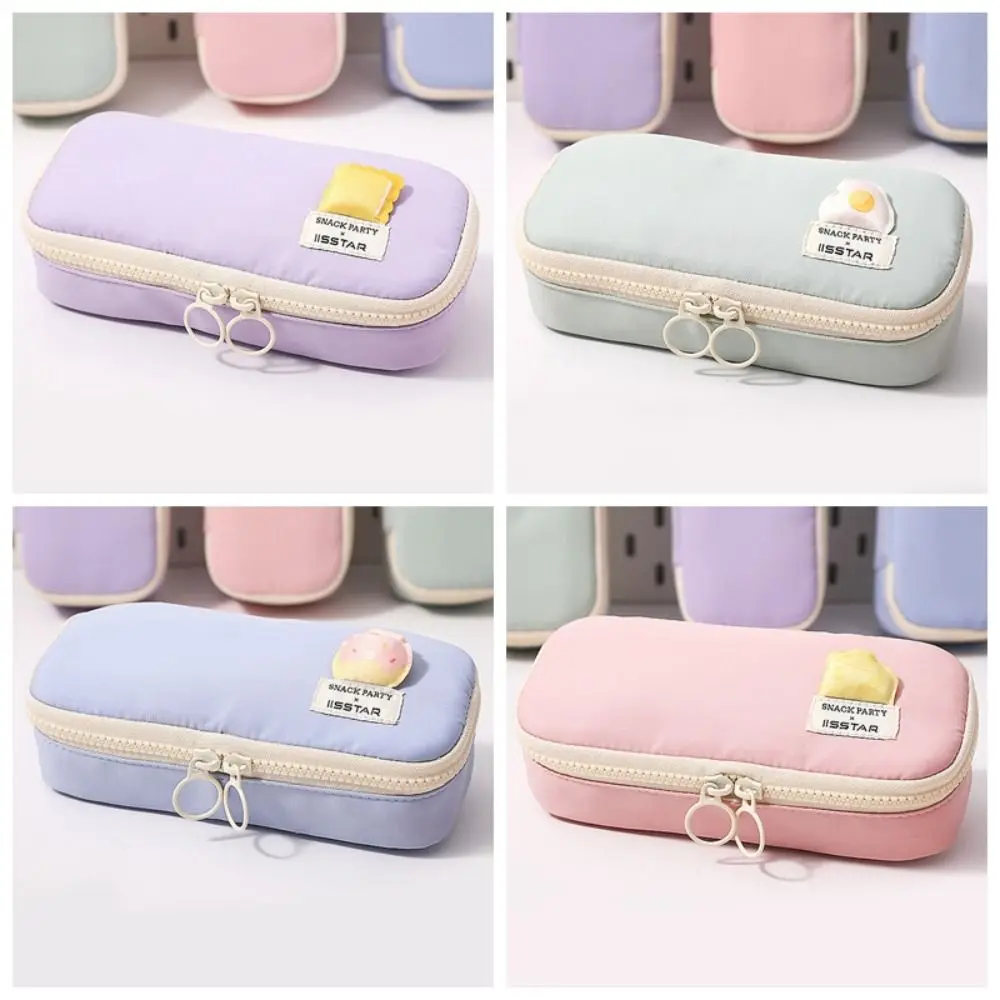 Cute Ins Pen Bag Personality Multi Layer Pencil Case Simple Large Capacity Pen Storage Bag Junior High School