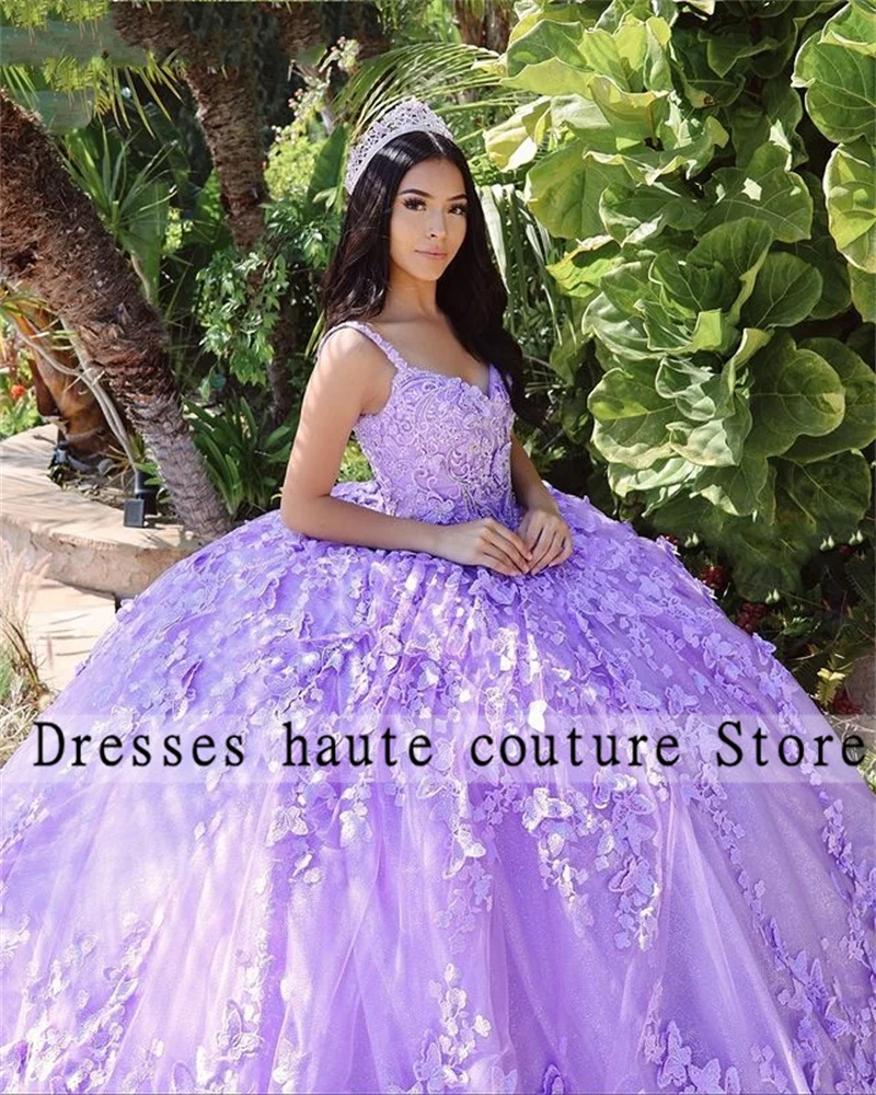 Nueva llegada Vestidos De quinceañera De encaje lavanda vestido De baile 2025 flor con cuentas personalizado dulce 16 vestido Vestidos De 15 años