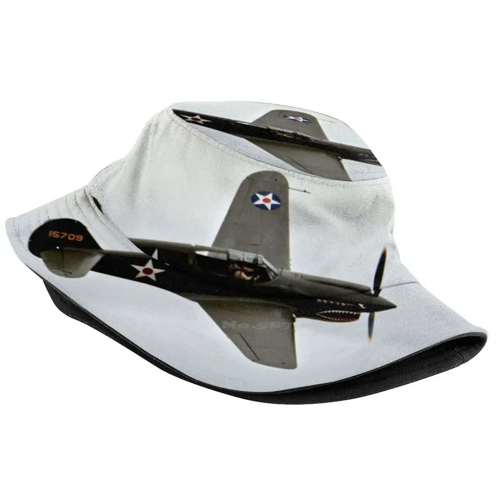 Flying Tiger Airplane P - 40 Warhawk Korean Caps Funny Beach Bucket Hats P 40 Warhawk Flying Tiger Aircraft Military Aviation