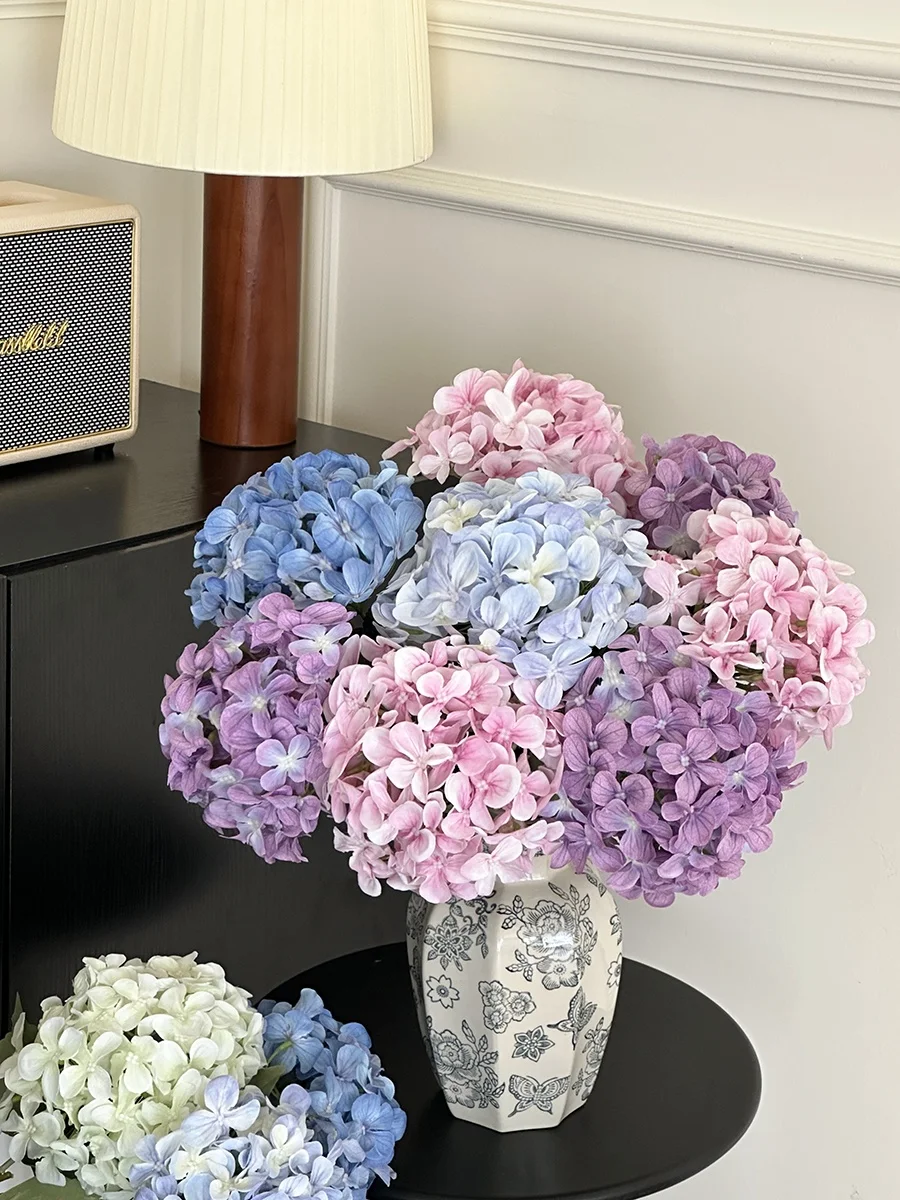 

Искусственные цветы гортензии в вазе Cerc для декора стола, украшения гостиной, имитация цветов для декора обеденного стола